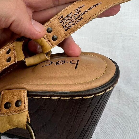 B.O.C. RINA Brown CONGO LEATHER WEDGE MARY JANE SIZE 11M - Picture 6 of 6